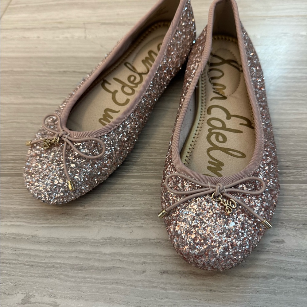 Sam Edelman Rose Gold Glitter Flats - Picture 4 of 5